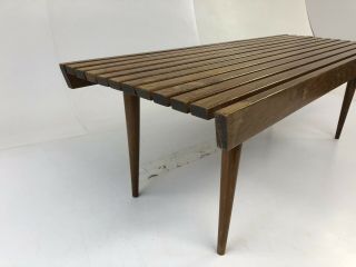 Mid Century Modern SLAT COFFEE TABLE wood vintage George Nelson danish bench 60s 10