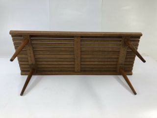 Mid Century Modern SLAT COFFEE TABLE wood vintage George Nelson danish bench 60s 11