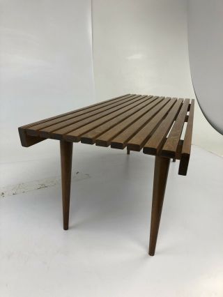 Mid Century Modern SLAT COFFEE TABLE wood vintage George Nelson danish bench 60s 5