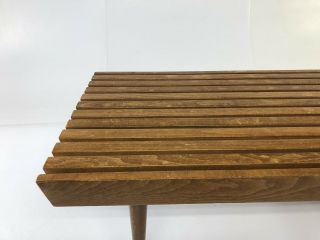 Mid Century Modern SLAT COFFEE TABLE wood vintage George Nelson danish bench 60s 6