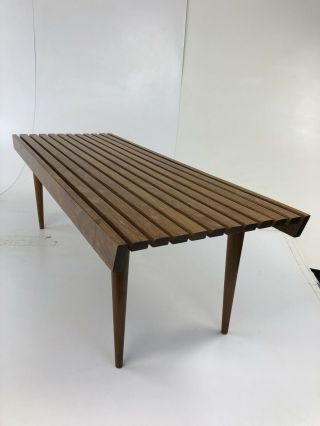 Mid Century Modern SLAT COFFEE TABLE wood vintage George Nelson danish bench 60s 7