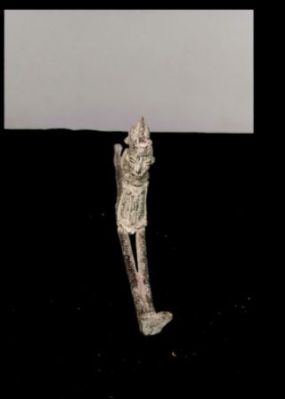 Old Tribal Bronze Dogon Seated Couple Figure - Mali 3