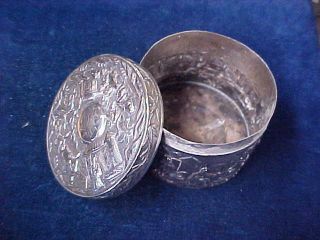 Ornate Antique Chinese Silver Tin With Lid Hung Chong Shanghai c 1900 2
