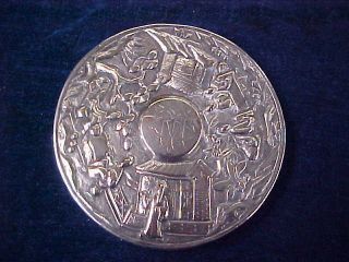 Ornate Antique Chinese Silver Tin With Lid Hung Chong Shanghai c 1900 3