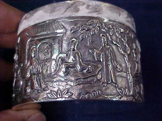 Ornate Antique Chinese Silver Tin With Lid Hung Chong Shanghai c 1900 4