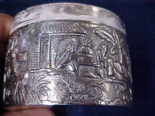 Ornate Antique Chinese Silver Tin With Lid Hung Chong Shanghai c 1900 5