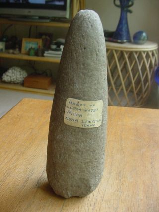 Old Native American Indian Stone Pestle Artifact Clearwater River Idaho