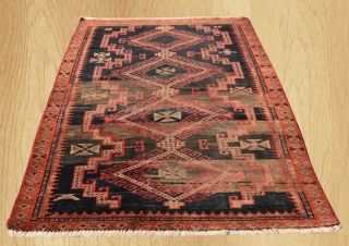 Distressed Antique Hand Knotted Persian Mashadi Balouch Wool Area Rug 7 X 4 Ft