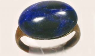 AD300 Ancient Roman Pannonia (Hungary) Ring Sz9¼,  Antique 19thC 8ct Blue Agate 2