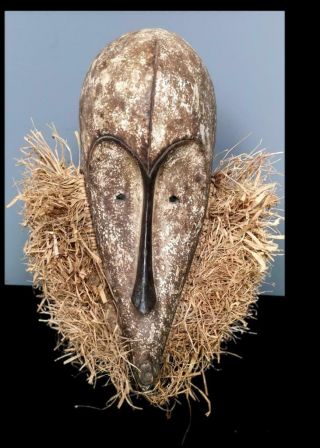 Old Tribal Fang Ngil Raffia Mask - Gabon