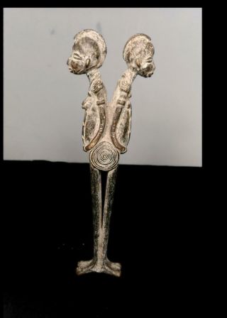 Old Tribal Bronze Dogon Couple Figure - Mali