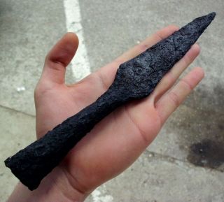 ANCIENT ROMAN LEGIONARY IRON SPEAR HEAD - CLEANED AND CONSERVED - 100/400 AD 5