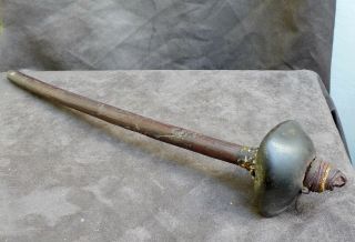 Unique war club with a human face from Britain people 19th early 20th C 4