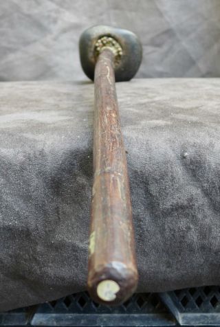 Unique war club with a human face from Britain people 19th early 20th C 6