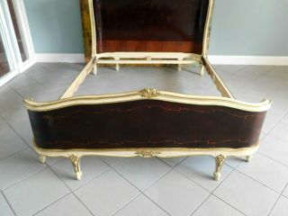 Rare Antique French Wooden Full Size Bed Frame - 85 1/2 x 59 x 47 4