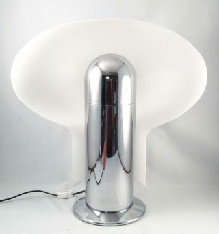 Vintage Mid Century Modern Minimalist Design Chrome & Acrylic Table Lamp