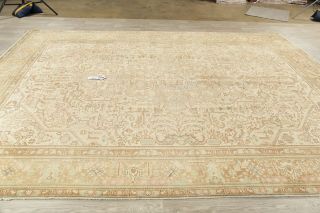 Distressed Traditional Oriental Wool Area Rug Geometric Hand - Knotted 9x12 Carpet 12
