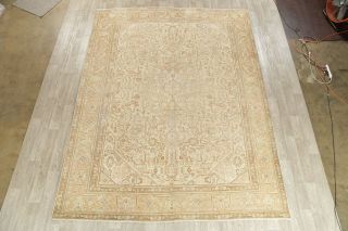 Distressed Traditional Oriental Wool Area Rug Geometric Hand - Knotted 9x12 Carpet 3