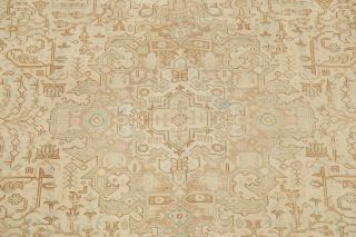 Distressed Traditional Oriental Wool Area Rug Geometric Hand - Knotted 9x12 Carpet 6