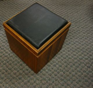 Vintage LANE Mid Century Walnut CHESS Board Storage Cube OTTOMAN Seat End TABLE 9
