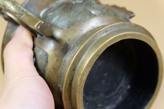 Antique Chinese Bronze Censer With Ear Handles. 12