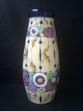 Antique Large Czechoslovakia Amphora Arts & Crafts Design Vase