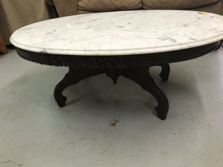 Rosewood Oval Marble Top Coffee Table 2