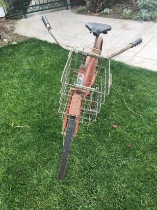 1962 Vintage Western Flyer Bicycle Color is Red,  with Basket and tires 2