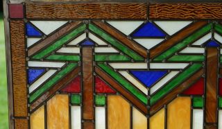 Handcrafted stained glass window panel Mission style panel,  34.  5 