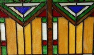 Handcrafted stained glass window panel Mission style panel,  34.  5 