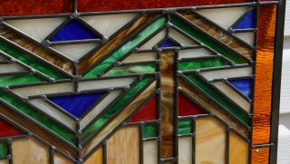 Handcrafted stained glass window panel Mission style panel,  34.  5 