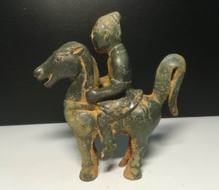 Chinese Bronze Riding Horse Statue Human Riding Horse Statues