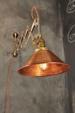 Industrial Lighting - Vintage Scissor Lamp - Accordion Sconce Light - Art Deco
