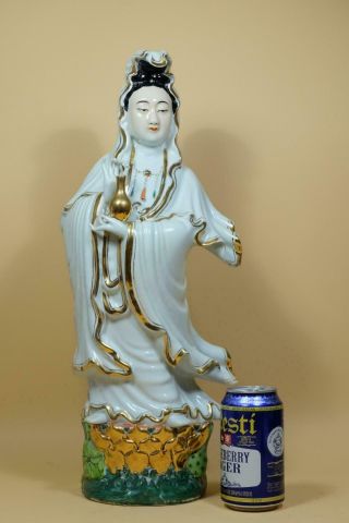 A Chinese Famille - Rose Porcelian Figure Of " Guanyin ".  Marked.