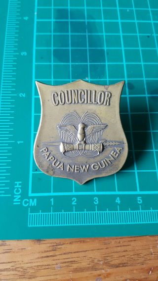 Old Rare Papua Guinea Councillor Badge Police Etc