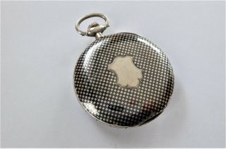 1910 SILVER & NIELLO OMEGA 15 JEWELLED SWISS LEVER POCKET WATCH IN ORDER 6