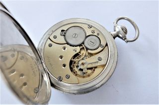 1910 SILVER & NIELLO OMEGA 15 JEWELLED SWISS LEVER POCKET WATCH IN ORDER 8
