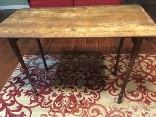 Vintage Wooden Sewing Crafting Table Made By Paris Mfg.  Co.