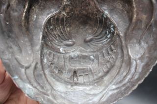 Authentic Antique Hammered Silver,  Bolivian Leopard,  Funeral Death Mask,  NR 11