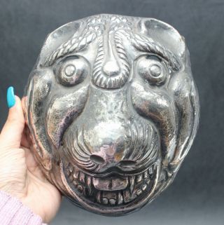 Authentic Antique Hammered Silver,  Bolivian Leopard,  Funeral Death Mask,  Nr