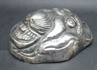 Authentic Antique Hammered Silver,  Bolivian Leopard,  Funeral Death Mask,  NR 6