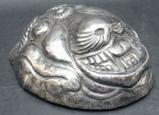 Authentic Antique Hammered Silver,  Bolivian Leopard,  Funeral Death Mask,  NR 7