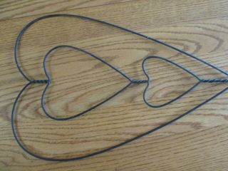 Vintage Rug Beater,  Metal with Double Heart and Wooden Handle,  24 