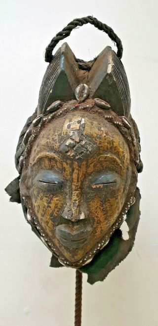 Old Tribal Maiden Punu Mask Gabon Fes Gb 0243b