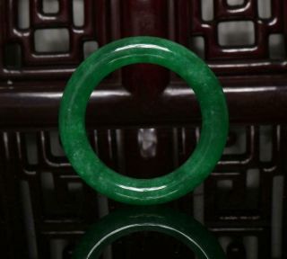 Fine Chinese Carved Green Jadeite Jade Bracelet 2.  2” 4