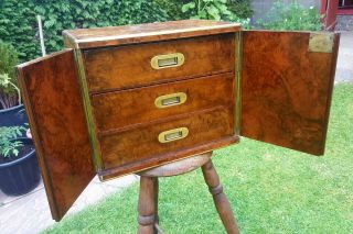 Antique Military Campaign Chest Of Drawers.  Walnut.  Please Look.