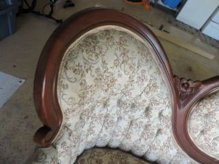 Rare Vintage Rococo Shabby Chic Sofa Victorian Style Pink Dusty Rose 10