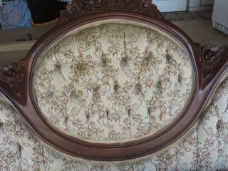 Rare Vintage Rococo Shabby Chic Sofa Victorian Style Pink Dusty Rose 2