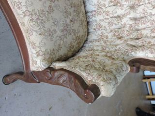 Rare Vintage Rococo Shabby Chic Sofa Victorian Style Pink Dusty Rose 6