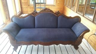 Antique Victorian Carved Rosewood Or Mohahony Sofa 1850 